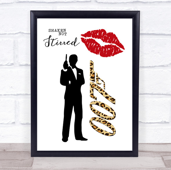 007 Leopard Print Lips Style Decorative Wall Art Print