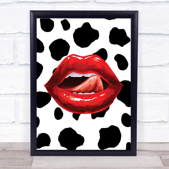 Lips Cow Style Decorative Wall Art Print