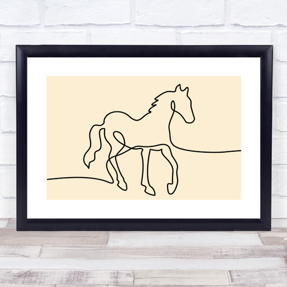 Block Colour Line Art Simple Horse Decorative Wall Art Print