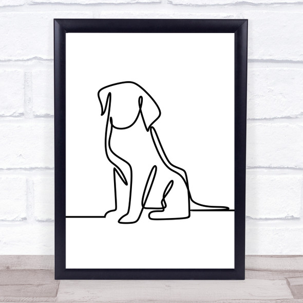 Black & White Line Art Simple Dog Decorative Wall Art Print