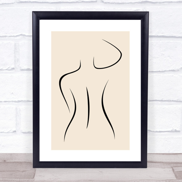 Block Colour Line Art Female Back Decorative Wall Art Print