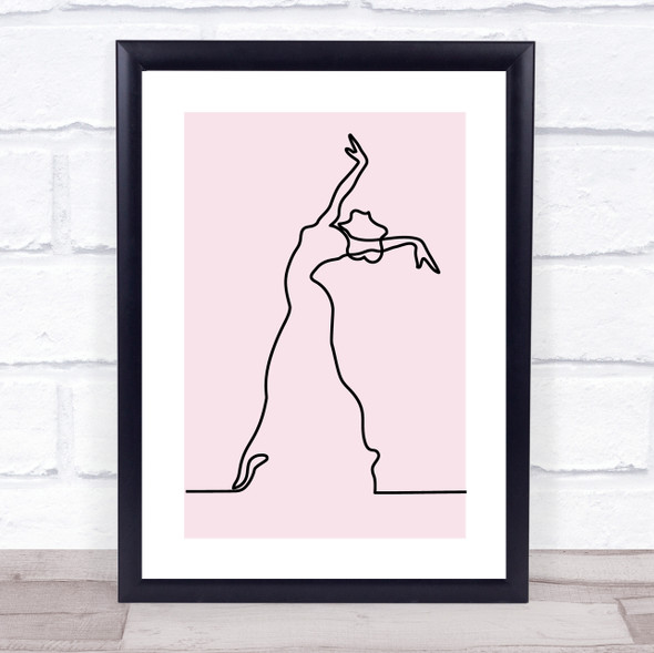 Block Colour Line Art Lady Dancer Decorative Wall Art Print