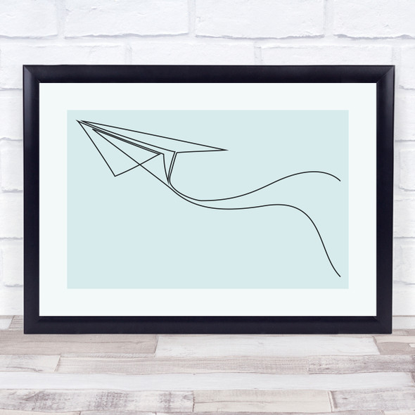 Block Colour Line Art Paper Plane Decorative Wall Art Print