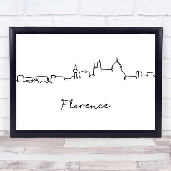 Black & White Line Art Florence Decorative Wall Art Print