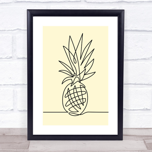 Block Colour Line Art Pineapple Decorative Wall Art Print