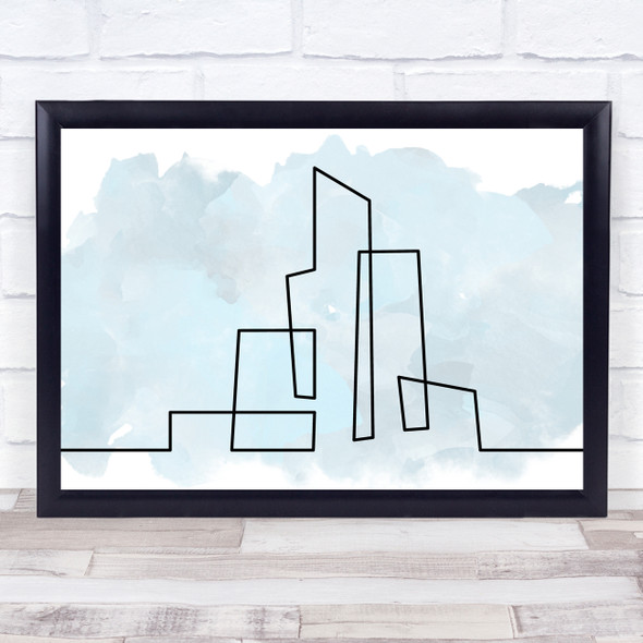 Watercolour Line Art Cityscape Decorative Wall Art Print