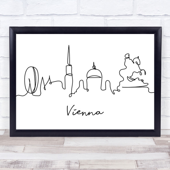 Black & White Line Art Vienna Decorative Wall Art Print