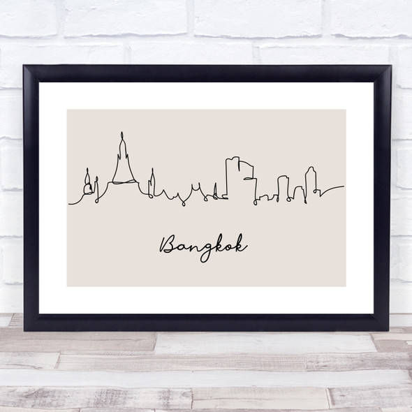 Block Colour Line Art Bangkok Decorative Wall Art Print