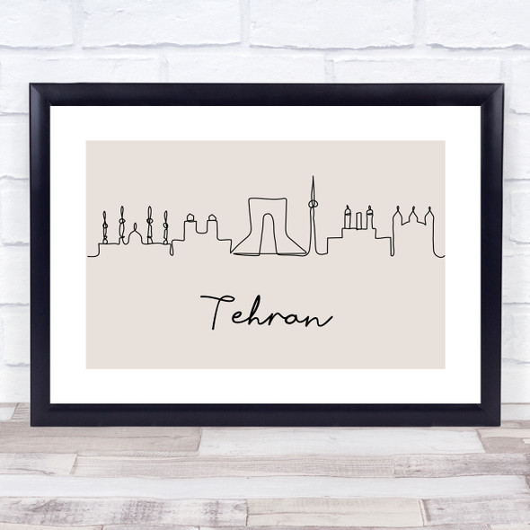 Block Colour Line Art Tehran Decorative Wall Art Print