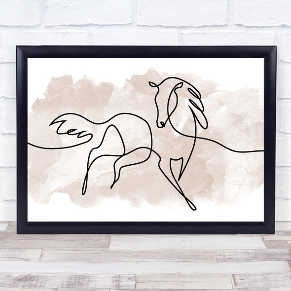 Watercolour Line Art Horse Decorative Wall Art Print