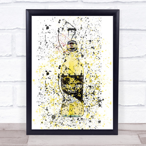 Watercolour Splatter Press Cider Bottle Decorative Wall Art Print