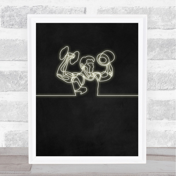 Glow Effect Weight Lifter Decorative Wall Art Print