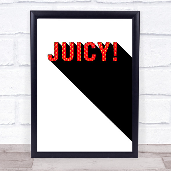Juicy Strawberry Style Word Decorative Wall Art Print