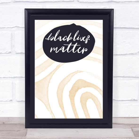 Black Lives Matter Abstract Style Brown Swirls Wall Art Print