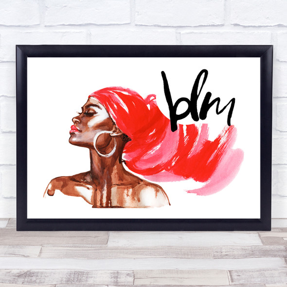 Black Lives Matter Movement Beautiful African Lady Red Scarf Wall Art Print