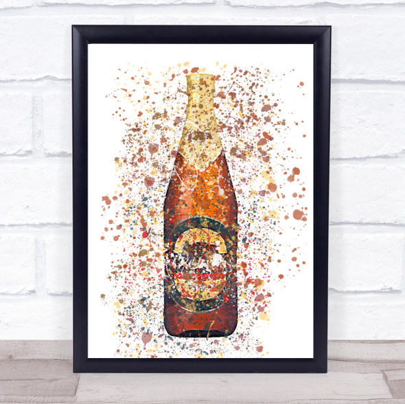 Watercolour Splatter Magnificent Apple Original Irish Cider Bottle Wall Art Print