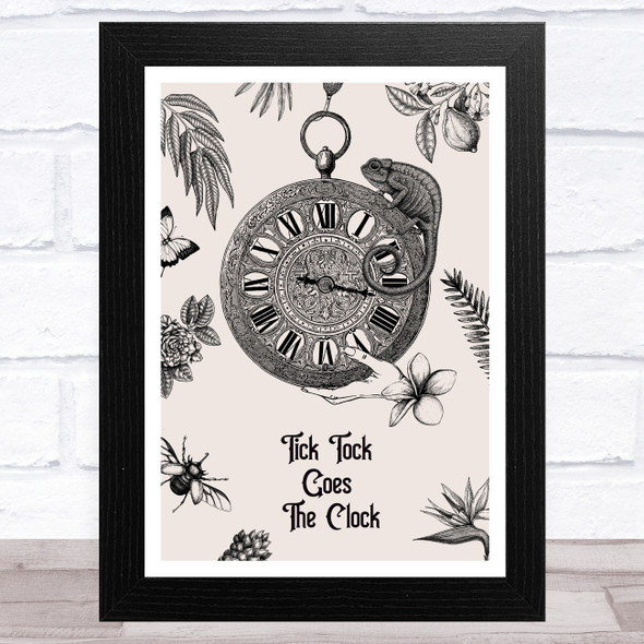 Gothic Tick Tock Goes The Clock Home Wall Art Print