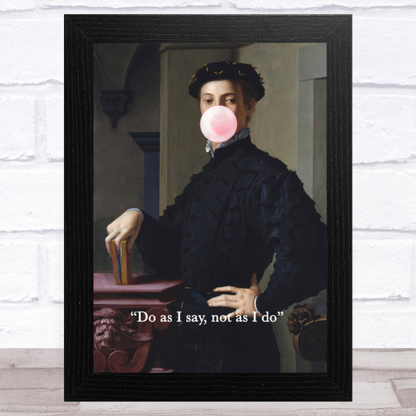 Renaissance Humour Man & Bubble Gum Funny Eccentric Wall Art Print