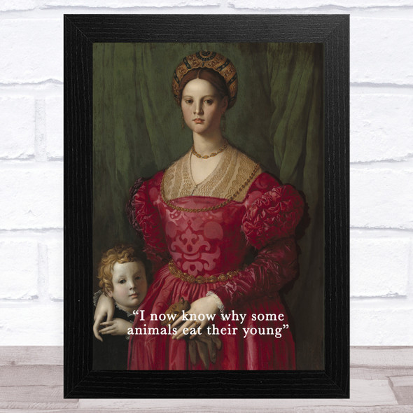 Renaissance Humour Woman & Child Funny Eccentric Wall Art Print