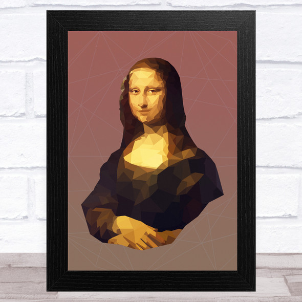 Mona Lisa Red Polygon Wall Art Print