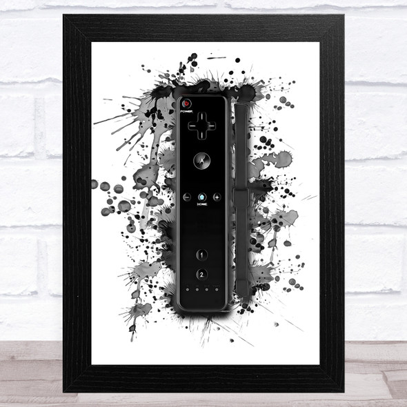 Gaming Wii Remote Splatter Art Children's Kid's Wall Art Print