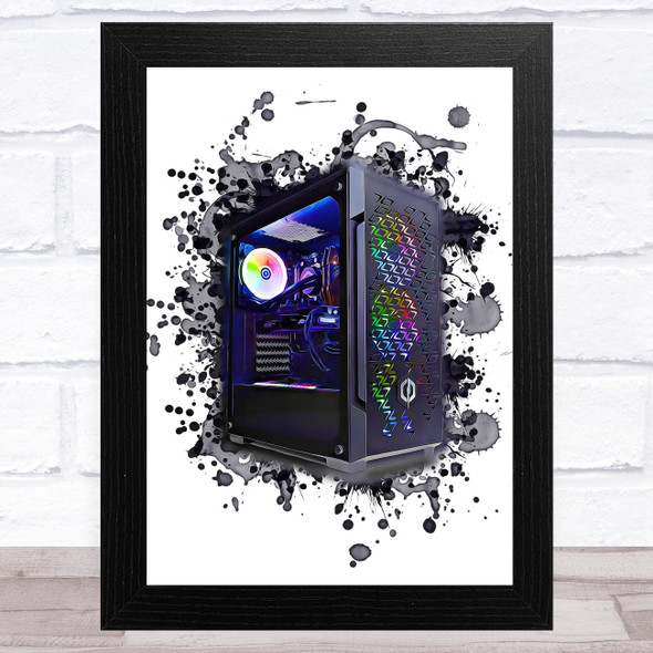 Gaming Pc Splatter Art Children's Kid's Wall Art Print