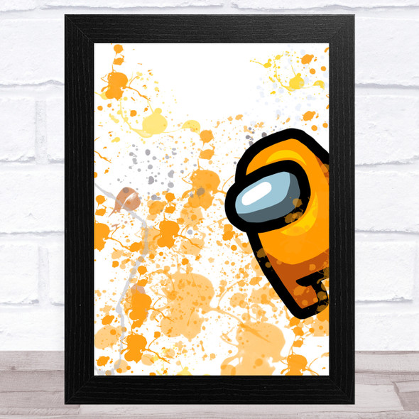 Among Us Orange Splatter Art Children's Kids Wall Art Print