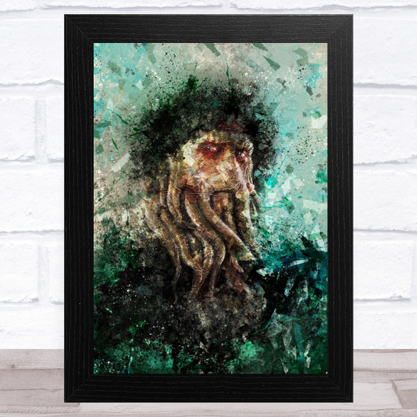 Grunge Pirates Of The Caribbean Davy Jones Children's Kid's Wall Art Print