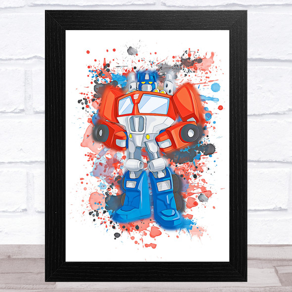 Rescue Bots Optimus Prime Splatter Art Children's Kid's Wall Art Print