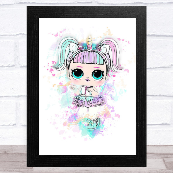 Unicorn Surprise Lol Doll Splatter Art Children's Kid's Wall Art Print