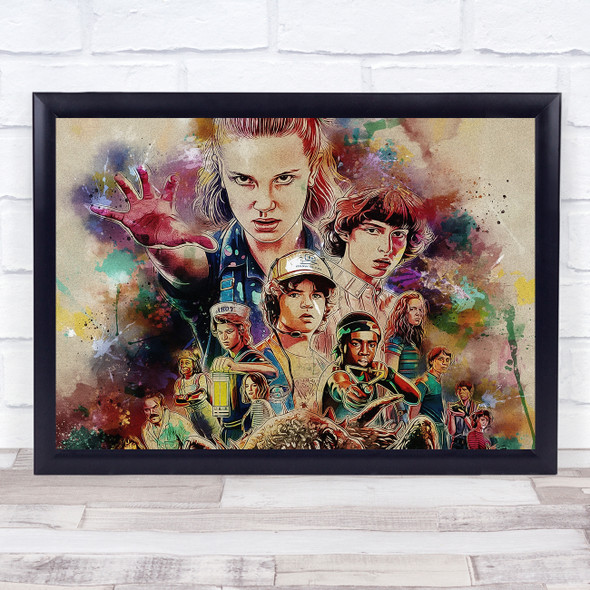 Stranger Things Watercolour Splatter Children's Kid's Wall Art Print