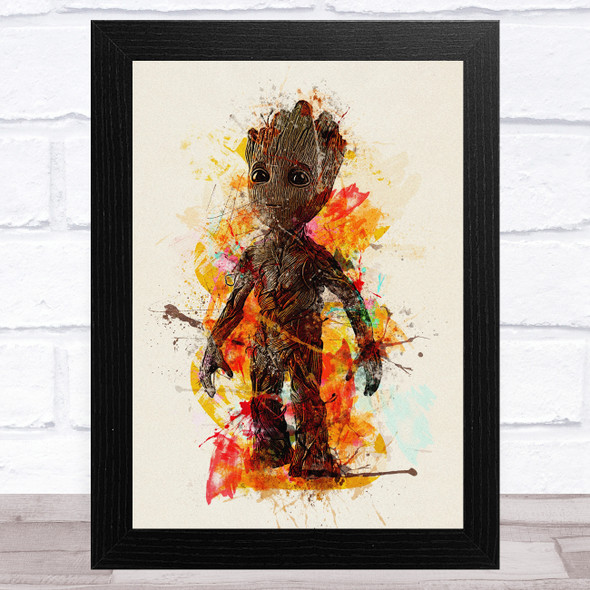 Groot Abstract Watercolour Splatter Children's Kid's Wall Art Print