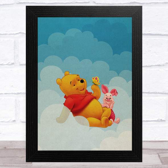 Winnie The Pooh And Piglet Vintage Children's Kid's Wall Art Print