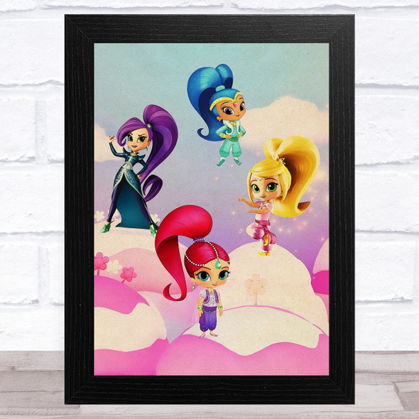 Shimmer And Shine Pink & Purple Children's Kid's Wall Art Print