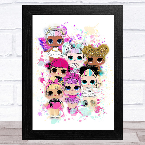 Lol Dolls Gang Splatter Art Children's Kid's Wall Art Print