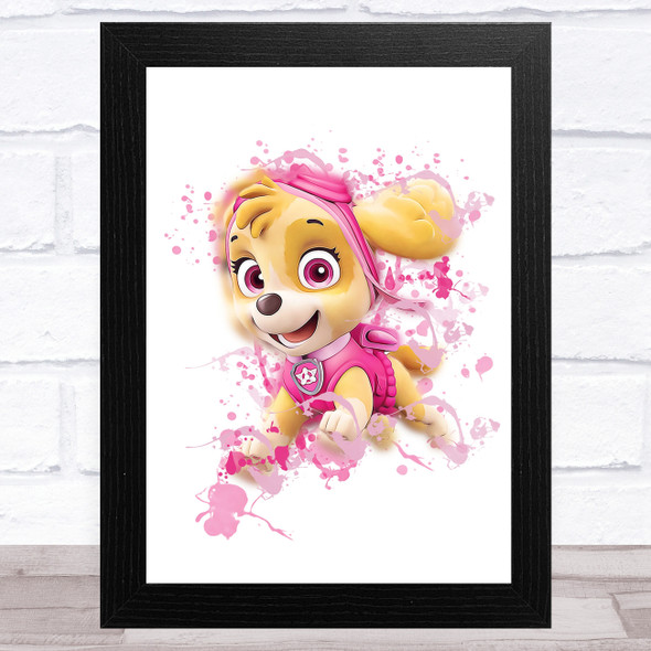 Paw Patrol Sky Splatter Art Children's Kid's Wall Art Print