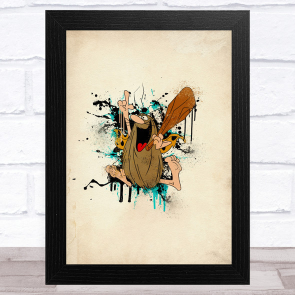 Captain Caveman Splatter Children's Kid's Wall Art Print