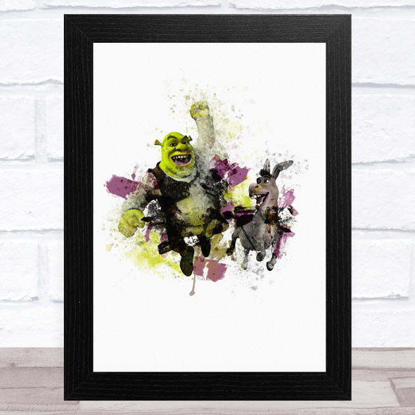 Shrek Watercolour Children's Kid's Wall Art Print