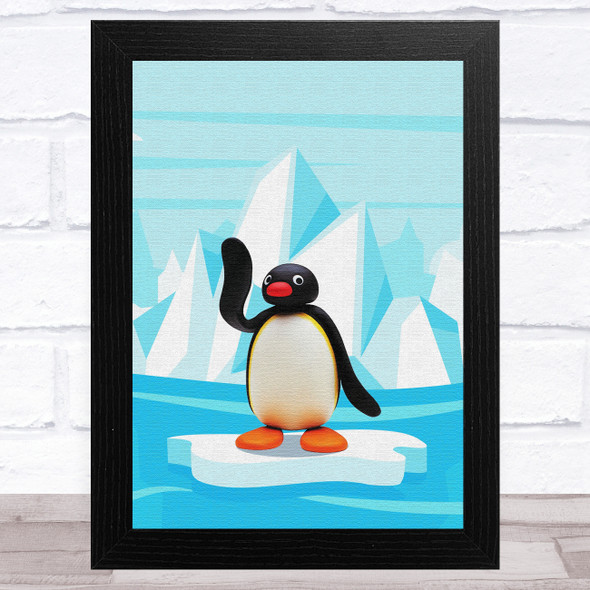 Pingu On Ice Children's Kid's Wall Art Print