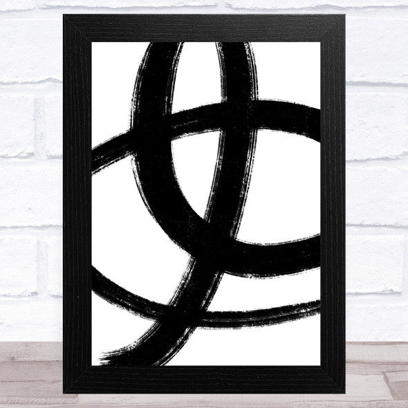 Abstract Black White Swirls Design 4 Home Wall Art Print