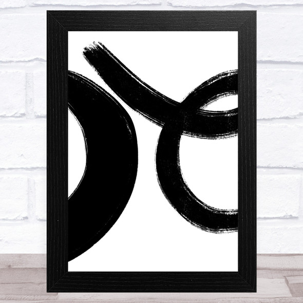 Abstract Black White Swirls Design 5 Home Wall Art Print