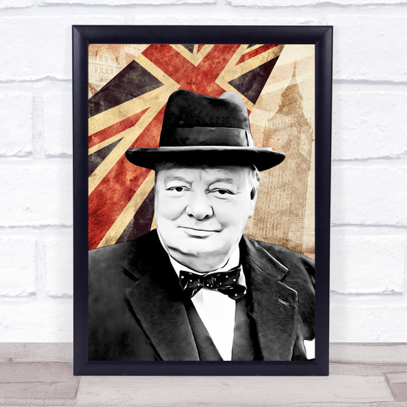 Winston Churchill Great Britain London Town Retro Punk Wall Art Print