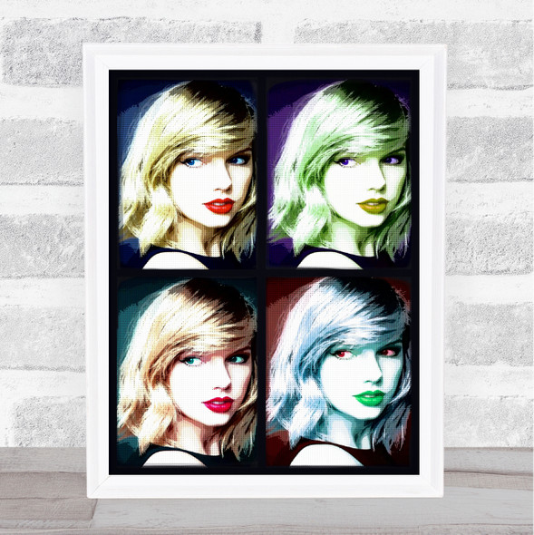 Taylor Swift Repeated Screen Print Pop Art Celeb Wall Art Print
