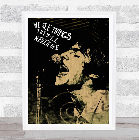 Liam Gallagher Grunge Style Live Forever Celeb Wall Art Print
