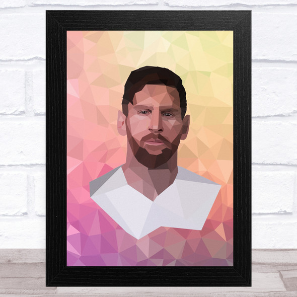 Lionel Messi Polygon Pink Celeb Wall Art Print