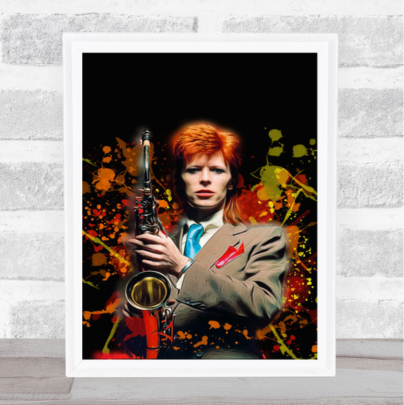 David Bowie Splatter Art Celeb Wall Art Print