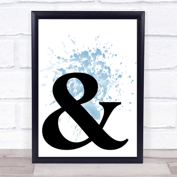 Blue Ampersand Corner & And Quote Wall Art Print