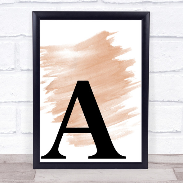 Watercolour Initial Letter A Quote Print