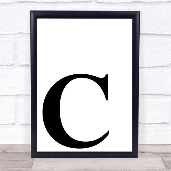 Initial Letter C Quote Wall Art Print