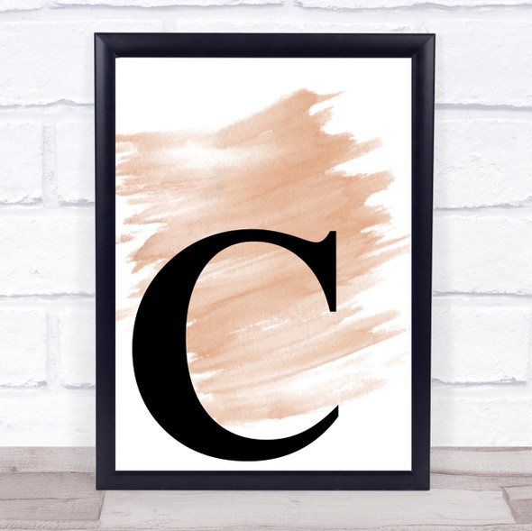 Watercolour Initial Letter C Quote Print